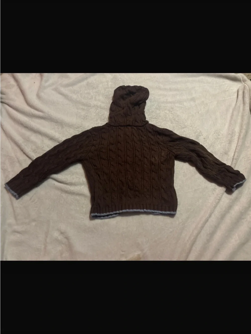 Kids Hooded Cable Knit Zip Jacket - Brown